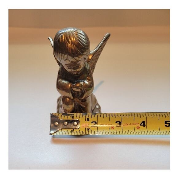 Vintage Praying Brass Angel Candleholder Mini Christmas Candle Decor - Picture 11 of 12